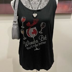 NEW Wine A Bit Flowy Tank Top
